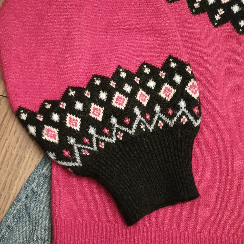 Nautica Size XXL Red and navy Fair Isle Sweater - Picture 5 of 13